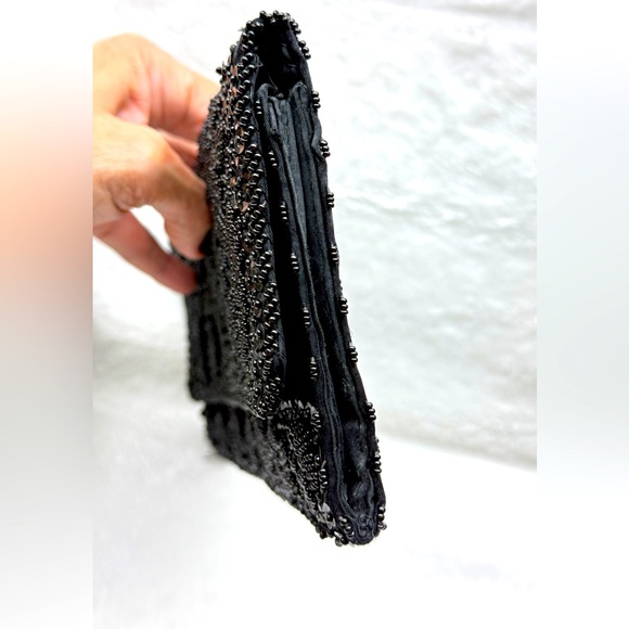 Elegant Black Beaded Clutch - Picture 8 of 11